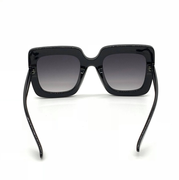 Rhinestoned Squared Butterfly Fashion Sunglasses - Picture 3 of 8